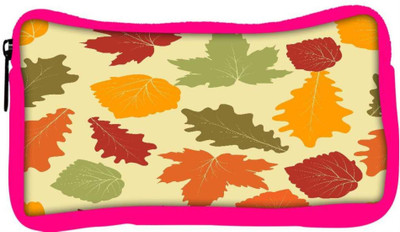 

Snoogg Eco Friendly Canvas Colorful Leaves Designer Student Pen Pencil Case Coin Purse Pouch Cosmetic Makeup Bag (PINK) Pouch(Multicolor)