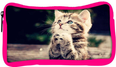 

Snoogg Eco Friendly Canvas Cat Praying Designer Student Pen Pencil Case Coin Purse Pouch Cosmetic Makeup Bag (PINK) Pouch(Multicolor)