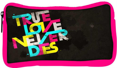 

Snoogg Eco Friendly Canvas True Love Never Dies Designer Student Pen Pencil Case Coin Purse Pouch Cosmetic Makeup Bag (PINK) Pouch(Multicolor)