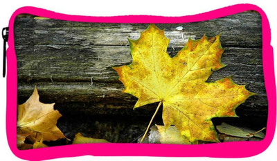 

Snoogg Eco Friendly Canvas Yellow Leaf Designer Student Pen Pencil Case Coin Purse Pouch Cosmetic Makeup Bag (PINK) Pouch(Multicolor)