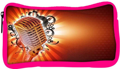 

Snoogg Eco Friendly Canvas Karaoke Background Student Pen Pencil Case Coin Purse Pouch Cosmetic Makeup Bag (PINK) Pouch(Multicolor)