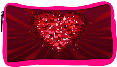

Snoogg Eco Friendly Canvas Multiple Hearts Designer Student Pen Pencil Case Coin Purse Pouch Cosmetic Makeup Bag (PINK) Pouch(Multicolor)