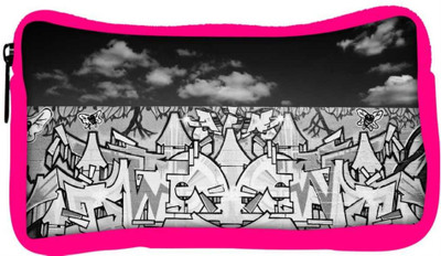 

Snoogg Eco Friendly Canvas Graffiti Black And White Designer Student Pen Pencil Case Coin Purse Pouch Cosmetic Makeup Bag (PINK) Pouch(Multicolor)
