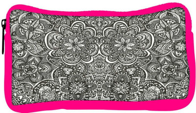 

Snoogg Eco Friendly Canvas Black And White Abstract Student Pen Pencil Case Coin Purse Pouch Cosmetic Makeup Bag (PINK) Pouch(Multicolor)