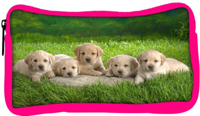 

Snoogg Eco Friendly Canvas Puppies Designer Student Pen Pencil Case Coin Purse Pouch Cosmetic Makeup Bag (PINK) Pouch(Multicolor)