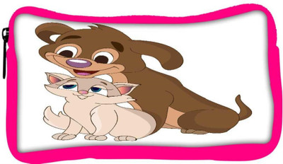 

Snoogg Eco Friendly Canvas Cat Student Pen Pencil Case Coin Purse Pouch Cosmetic Makeup Bag (PINK) Pouch(Multicolor)