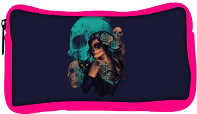 

Snoogg Eco Friendly Canvas Day Of The Dead Designer Student Pen Pencil Case Coin Purse Pouch Cosmetic Makeup Bag (PINK) Pouch(Multicolor)