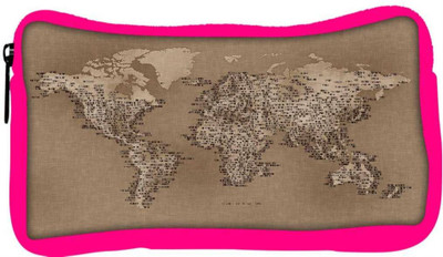 

Snoogg Eco Friendly Canvas Map Of Cloth Designer Student Pen Pencil Case Coin Purse Pouch Cosmetic Makeup Bag (PINK) Pouch(Multicolor)