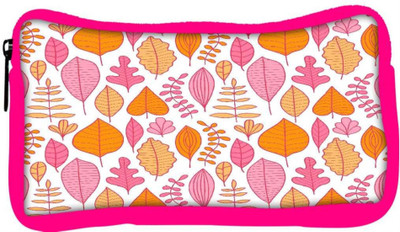 

Snoogg Eco Friendly Canvas Colorful Leaves Designer Student Pen Pencil Case Coin Purse Pouch Cosmetic Makeup Bag (PINK) Pouch(Multicolor)