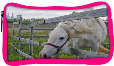 

Snoogg Eco Friendly Canvas White Horse Designer Student Pen Pencil Case Coin Purse Pouch Cosmetic Makeup Bag (PINK) Pouch(Multicolor)