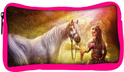 

Snoogg Eco Friendly Canvas Girl Horse Wood Art Designer Student Pen Pencil Case Coin Purse Pouch Cosmetic Makeup Bag (PINK) Pouch(Multicolor)