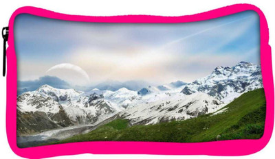 

Snoogg Eco Friendly Canvas Snow Mountain Designer Student Pen Pencil Case Coin Purse Pouch Cosmetic Makeup Bag (PINK) Pouch(Multicolor)