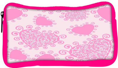 

Snoogg Eco Friendly Canvas Pink Heart White Pattern Designer Student Pen Pencil Case Coin Purse Pouch Cosmetic Makeup Bag (PINK) Pouch(Multicolor)