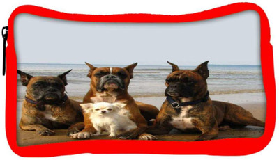 

Snoogg Eco Friendly Canvas Dog'S Make Friends Student Pen Pencil Case Coin Purse Pouch Cosmetic Makeup Bag (RED) Pouch(Multicolor)