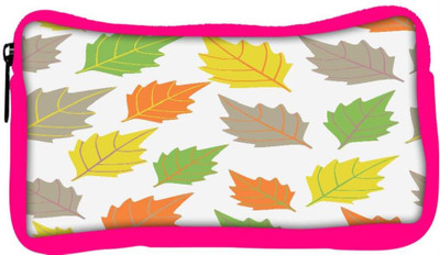 

Snoogg Eco Friendly Canvas Colorful Leaves White Pattern Designer Student Pen Pencil Case Coin Purse Pouch Cosmetic Makeup Bag (PINK) Pouch(Multicolor)
