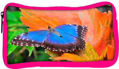 

Snoogg Eco Friendly Canvas Blue Butterfly In Orange Leaf Designer Student Pen Pencil Case Coin Purse Pouch Cosmetic Makeup Bag (PINK) Pouch(Multicolor)