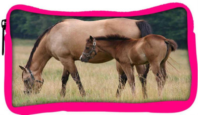 

Snoogg Eco Friendly Canvas Parental Horse Designer Student Pen Pencil Case Coin Purse Pouch Cosmetic Makeup Bag (PINK) Pouch(Multicolor)