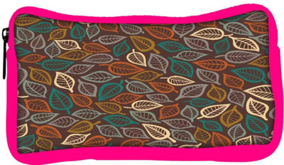 

Snoogg Eco Friendly Canvas Multicolor Leaves Designer Student Pen Pencil Case Coin Purse Pouch Cosmetic Makeup Bag (PINK) Pouch(Multicolor)