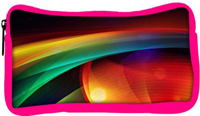 

Snoogg Eco Friendly Canvas Abstract Mixed Color Designer Student Pen Pencil Case Coin Purse Pouch Cosmetic Makeup Bag (PINK) Pouch(Multicolor)