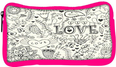 

Snoogg Eco Friendly Canvas Love Birds White Pattern Designer Student Pen Pencil Case Coin Purse Pouch Cosmetic Makeup Bag (PINK) Pouch(Multicolor)
