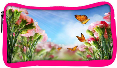

Snoogg Eco Friendly Canvas Butterfly On Flowers Student Pen Pencil Case Coin Purse Pouch Cosmetic Makeup Bag (PINK) Pouch(Multicolor)