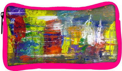 

Snoogg Eco Friendly Canvas Wall Art Abstract Painting Student Pen Pencil Case Coin Purse Pouch Cosmetic Makeup Bag (PINK) Pouch(Multicolor)