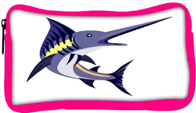 

Snoogg Eco Friendly Canvas Blue Marlin Fish Jumping Retro Student Pen Pencil Case Coin Purse Pouch Cosmetic Makeup Bag (PINK) Pouch(Multicolor)