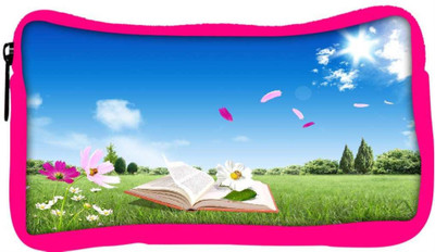 

Snoogg Eco Friendly Canvas Open Book Designer Student Pen Pencil Case Coin Purse Pouch Cosmetic Makeup Bag (PINK) Pouch(Multicolor)