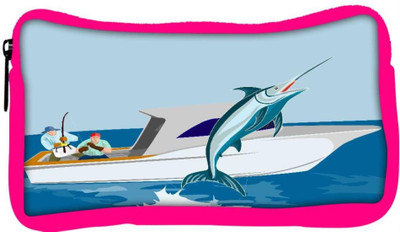 

Snoogg Eco Friendly Canvas Blue Marlin Fish Jumping Retro Student Pen Pencil Case Coin Purse Pouch Cosmetic Makeup Bag (PINK) Pouch(Multicolor)