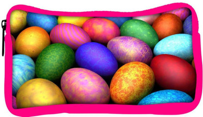 

Snoogg Eco Friendly Canvas Colorful Eggs Designer Student Pen Pencil Case Coin Purse Pouch Cosmetic Makeup Bag (PINK) Pouch(Multicolor)
