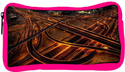 

Snoogg Eco Friendly Canvas Curve Roads Designer Student Pen Pencil Case Coin Purse Pouch Cosmetic Makeup Bag (PINK) Pouch(Multicolor)