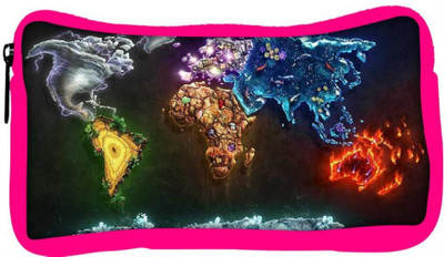 

Snoogg Eco Friendly Canvas Think Map Student Pen Pencil Case Coin Purse Pouch Cosmetic Makeup Bag (PINK) Pouch(Multicolor)