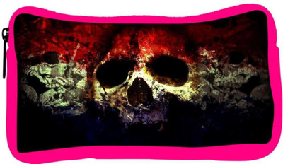 

Snoogg Eco Friendly Canvas Three Skull Designer Student Pen Pencil Case Coin Purse Pouch Cosmetic Makeup Bag (PINK) Pouch(Multicolor)