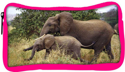 

Snoogg Eco Friendly Canvas Elephant Family Designer Student Pen Pencil Case Coin Purse Pouch Cosmetic Makeup Bag (PINK) Pouch(Multicolor)