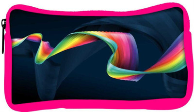 

Snoogg Eco Friendly Canvas Wavy Mixed Color Designer Student Pen Pencil Case Coin Purse Pouch Cosmetic Makeup Bag (PINK) Pouch(Multicolor)