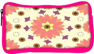 

Snoogg Eco Friendly Canvas Cream Floral Designer Student Pen Pencil Case Coin Purse Pouch Cosmetic Makeup Bag (PINK) Pouch(Multicolor)