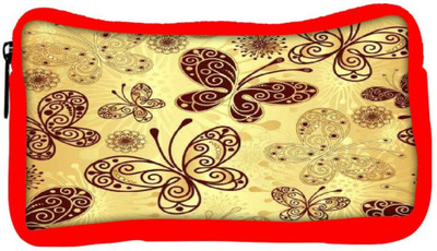 

Snoogg Eco Friendly Canvas Butterfly Cream Student Pen Pencil Case Coin Purse Pouch Cosmetic Makeup Bag (RED) Pouch(Multicolor)