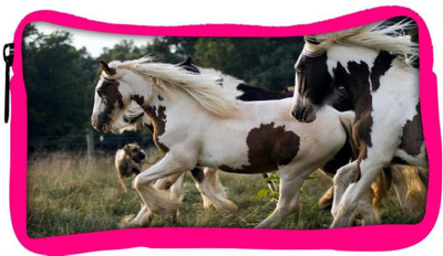 

Snoogg Eco Friendly Canvas Multicolor Horses Designer Student Pen Pencil Case Coin Purse Pouch Cosmetic Makeup Bag (PINK) Pouch(Multicolor)