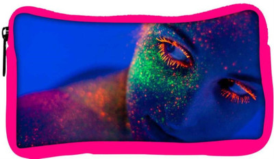 

Snoogg Eco Friendly Canvas Fluorescence Make Up Designer Student Pen Pencil Case Coin Purse Pouch Cosmetic Makeup Bag (PINK) Pouch(Multicolor)