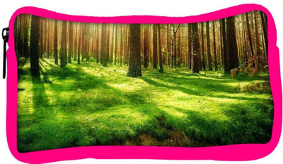 

Snoogg Eco Friendly Canvas Garden Forest Designer Student Pen Pencil Case Coin Purse Pouch Cosmetic Makeup Bag (PINK) Pouch(Multicolor)