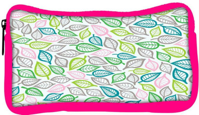 

Snoogg Eco Friendly Canvas Colorful Leaves Designer Student Pen Pencil Case Coin Purse Pouch Cosmetic Makeup Bag (PINK) Pouch(Multicolor)