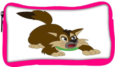 

Snoogg Eco Friendly Canvas Cat Student Pen Pencil Case Coin Purse Pouch Cosmetic Makeup Bag (PINK) Pouch(Multicolor)