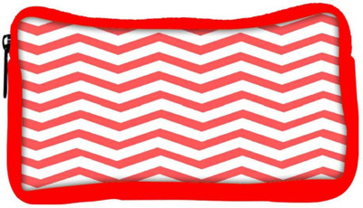 

Snoogg Eco Friendly Canvas Wave Print Student Pen Pencil Case Coin Purse Pouch Cosmetic Makeup Bag (RED) Pouch(Multicolor)
