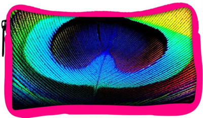 

Snoogg Eco Friendly Canvas Peacock Feather Student Pen Pencil Case Coin Purse Pouch Cosmetic Makeup Bag (PINK) Pouch(Multicolor)