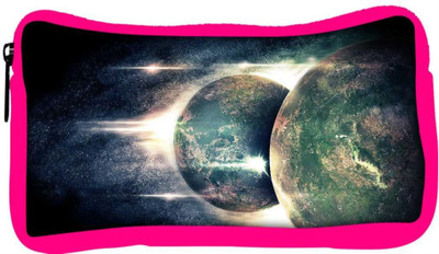 

Snoogg Eco Friendly Canvas Reflection Of Earth Designer Student Pen Pencil Case Coin Purse Pouch Cosmetic Makeup Bag (PINK) Pouch(Multicolor)
