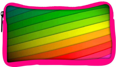 

Snoogg Eco Friendly Canvas Colorful Strips Designer Student Pen Pencil Case Coin Purse Pouch Cosmetic Makeup Bag (PINK) Pouch(Multicolor)
