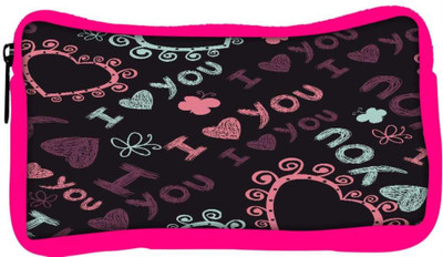 

Snoogg Eco Friendly Canvas I Love You Black Pattern Designer Student Pen Pencil Case Coin Purse Pouch Cosmetic Makeup Bag (PINK) Pouch(Multicolor)