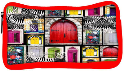 

Snoogg Eco Friendly Canvas Doors Close To Open Student Pen Pencil Case Coin Purse Pouch Cosmetic Makeup Bag (RED) Pouch(Multicolor)
