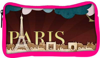

Snoogg Eco Friendly Canvas Paper Paris Designer Student Pen Pencil Case Coin Purse Pouch Cosmetic Makeup Bag (PINK) Pouch(Multicolor)