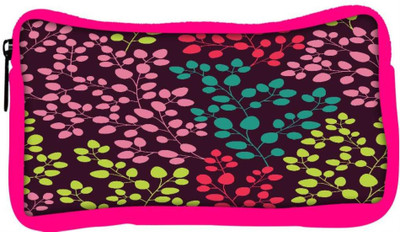 

Snoogg Eco Friendly Canvas Coloful Leaves Designer Student Pen Pencil Case Coin Purse Pouch Cosmetic Makeup Bag (PINK) Pouch(Multicolor)